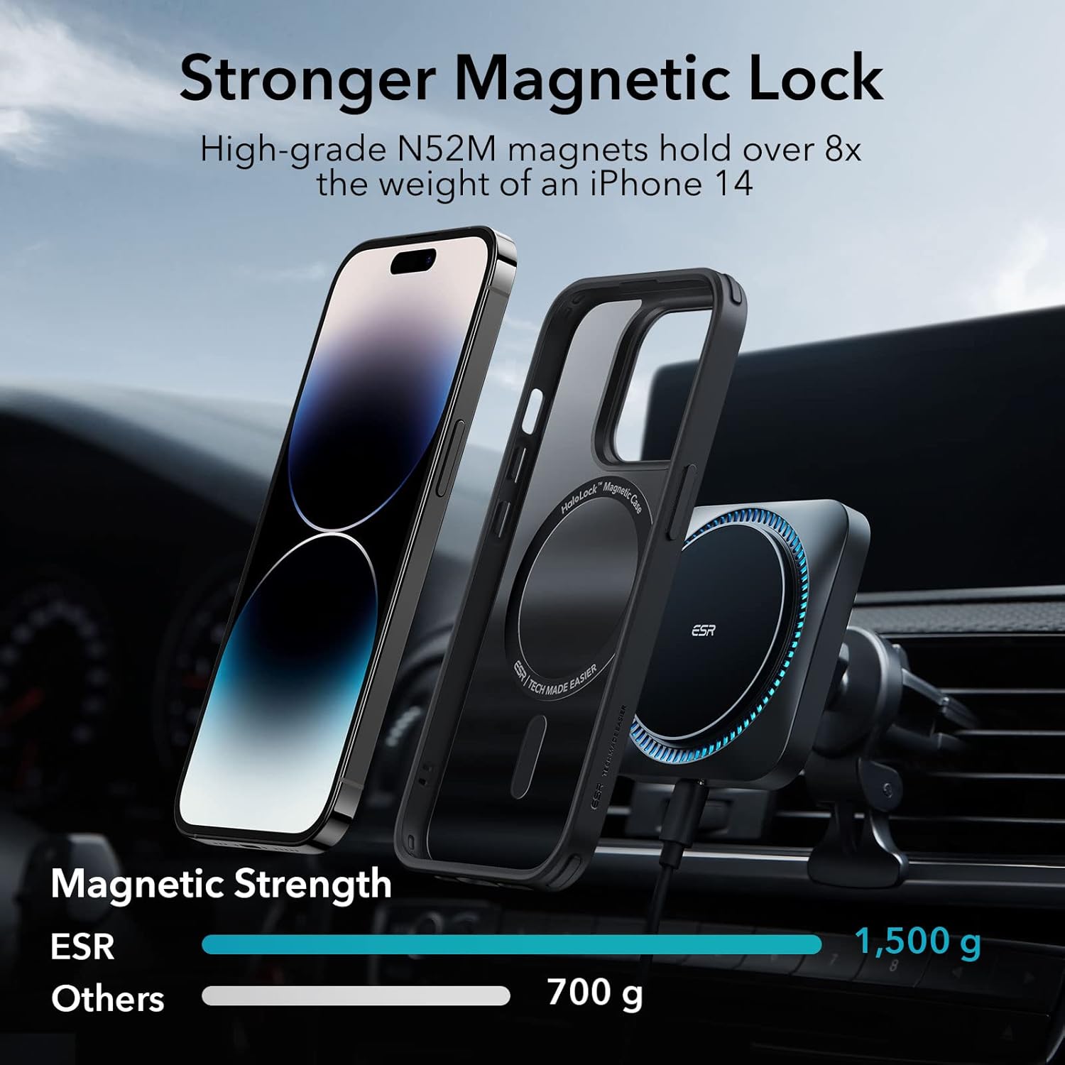 Anti yellow magsafe clear case with colour frame Compatible with MagSafe, Scratch-Resistant, Thin and Slim, Classic Shockproof Military-Grade Protection, TPU, Magnetic Back Cover, Frosted Black